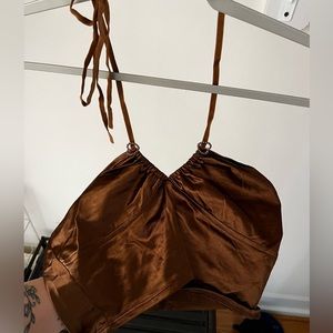 Brown halter top